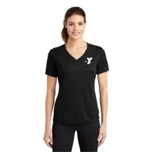 Ladies Racer Mesh V-Neck Tee - Screen Print