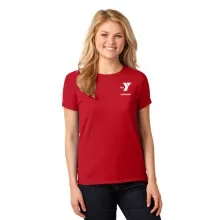 Ladies 100% Cotton Lifeguard Tee Shirt - LC Y Lifeguard w/ 4" GUARD Letters on Back